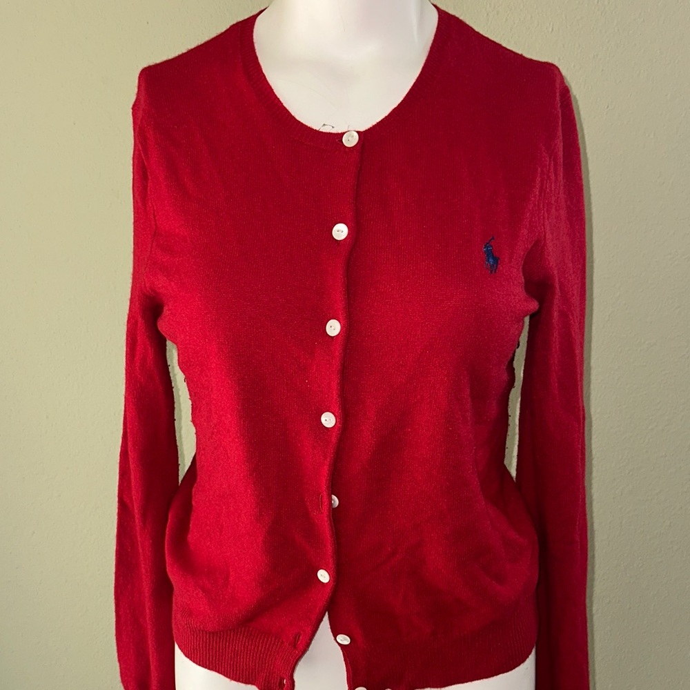 Ralph Lauren Women's Vibrant Red Cardigan